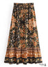 Boho Skirts in Maryam Black Gold Flower For Women